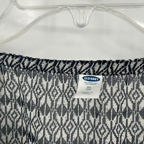 Old Navy Black Sheer Boho Top Split Neck Drop Shoulder Dolman Sleeve Size XL - Picture 10 of 10